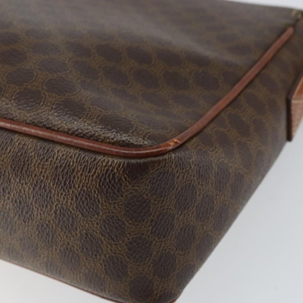 Authentic CELINE Macadam Canvas Shoulder Bag PVC Leather Brown Gold - Picture 7 of 16